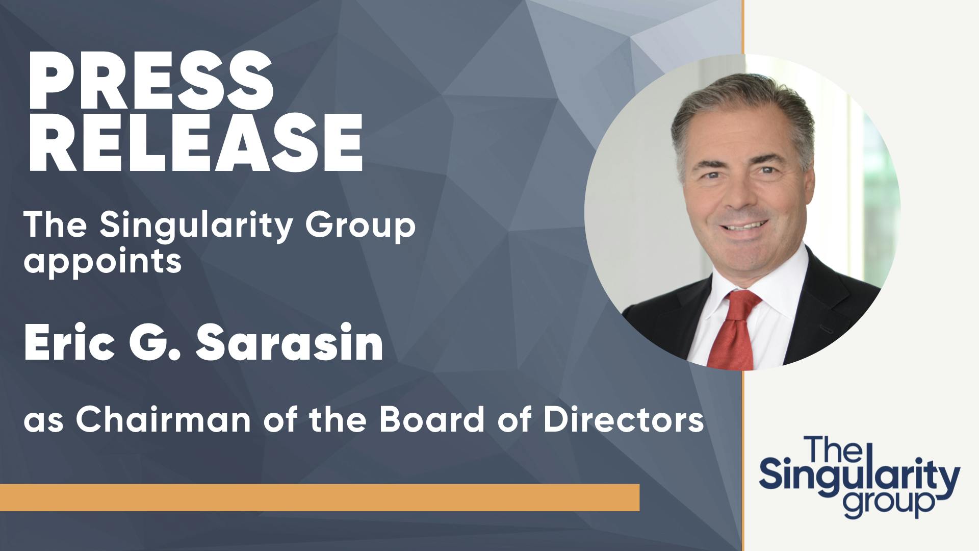 Medienmitteilung: Eric G. Sarasin zum Verwaltungsratspräsidenten